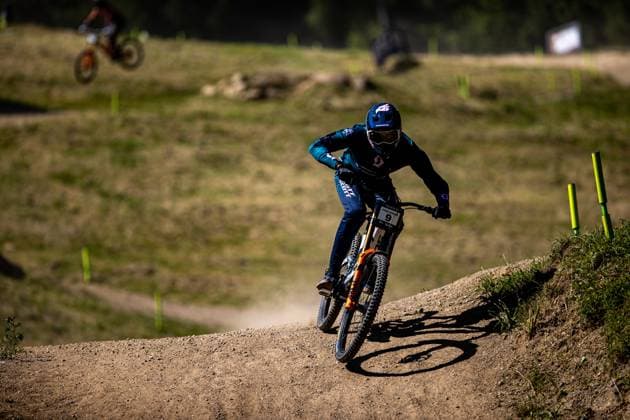 Whoop Mountainbike Downhill Worldcup Val di Sole COULANGES Benoit SCOTT DOWNHILL FACTORYat Whoop Mountainbike Downhill Worldcup Val di Sole, 19 06 2025,in , photo Sebastian Sternemann
