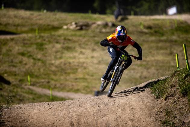 Whoop Mountainbike Downhill Worldcup Val di Sole BRUNI Loic SPECIALIZED GRAVITYat Whoop Mountainbike Downhill Worldcup Val di Sole, 19 06 2025,in , photo Sebastian Sternemann