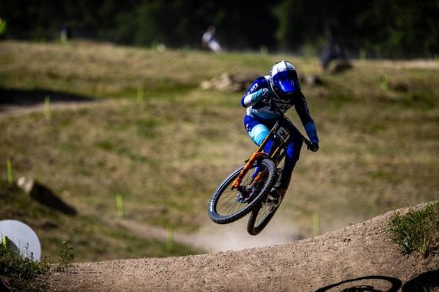 Whoop Mountainbike Downhill Worldcup Val di Sole JEWETT Jakob GIANT FACTORY OFF ROAD TEAM DHat Whoop Mountainbike Downhill Worldcup Val di Sole, 19 06 2025,in , photo Sebastian Sternemann