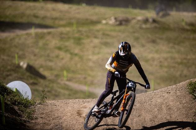 Whoop Mountainbike Downhill Worldcup Val di Sole WAYMAN Luke CONTINENTAL ATHERTONat Whoop Mountainbike Downhill Worldcup Val di Sole, 19 06 2025,in , photo Sebastian Sternemann