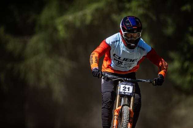 Whoop Mountainbike Downhill Worldcup Val di Sole HARTENSTERN Max CUBE FACTORY RACINGat Whoop Mountainbike Downhill Worldcup Val di Sole, 19 06 2025,in , photo Sebastian Sternemann