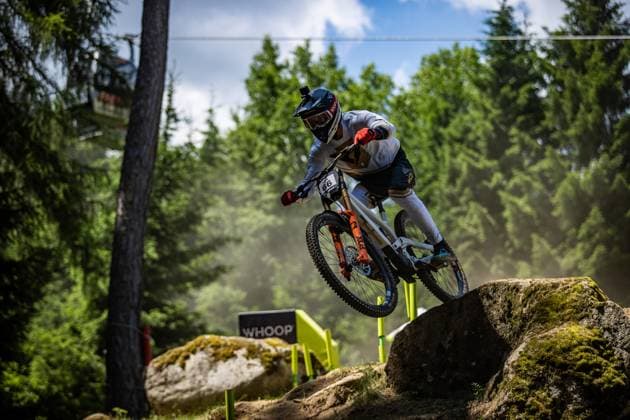 Whoop Mountainbike Downhill Worldcup Val di Sole KOLB Andreas YT MOBat Whoop Mountainbike Downhill Worldcup Val di Sole, 19 06 2025,in , photo Sebastian Sternemann