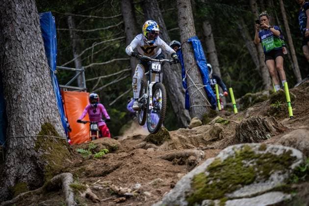 Whoop Mountainbike Downhill Worldcup Val di Sole HÖLL Valentina YT MOBat Whoop Mountainbike Downhill Worldcup Val di Sole, 19 06 2025,in , photo Sebastian Sternemann