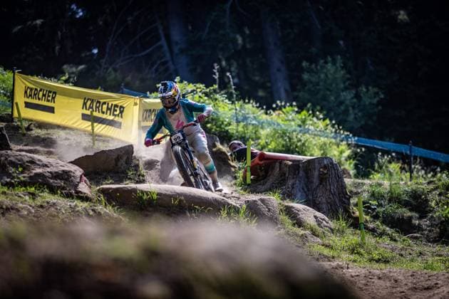 Whoop Mountainbike Downhill Worldcup Val di Sole ILES Finn SPECIALIZED GRAVITYat Whoop Mountainbike Downhill Worldcup Val di Sole, 19 06 2025,in , photo Sebastian Sternemann