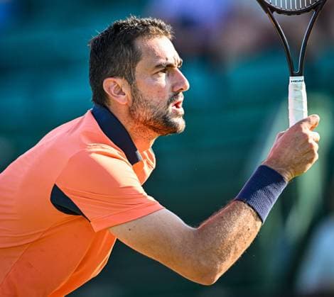 19th June 2025; Lexus Nottingham Tennis Centre, Nottingham, England; Lexus Nottingham Open, Day 4; Marin Cilic (CRO) in his quarter final match against Thomas Barrios Vera (CHI)  ActionPlus12802838 GodfreyxPitt