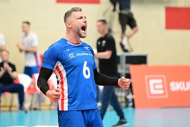 Czech Milan Monik in action during the Men s volleyball European league game: Czechia vs Romania in Kutna Hora, Czech Republic, June 19, 2025. (CTKxPhoto JosefxVostarek) CTKPhotoP2025061907626  CTKPhotoP2025061907626