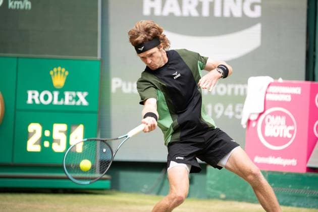 Andrey RUBLEV RUS Action Tennis Terra Wortmann Open 2025 on 18 06 2025 in the OWL Arena Halle Westfalen, Germany Â