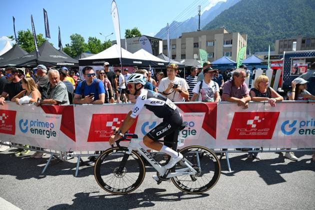 Tour de Suisse 2025 Stage 6 NEUHAUSEN AM RHEINFALL, SWITZERLAND - JUNE 20 : Brambilla Gianluca (ITA) of Q36.5 Pro Cycling Team before the start of the race during stage 6 of the 88th edition of Tour de Suisse an UCI World Tour 2.UWT cycling road race stage for Men Elite of 186.7 km with start in Chur and finish in Neuhausen am Rheinfall on June 20, 2025 in Neuhausen am Rheinfall, Switzerland, 20 06 2025 ( Motordriver Kenny Verfaillie - Neuhausen am Rheinfall Switzerland  Copyright: xVincentxKalutx