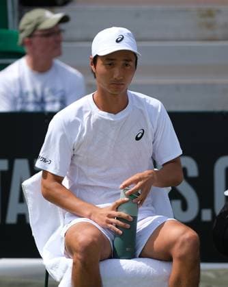 Nottingham Tennis Centre Nottingham, England - Shintaro Mochizuki taking a break between games during the match with Colton Smith at the Lexus Nottingham Tennis Open, Quarterfinals, June 20th 2025. (Paul Bonser SPP) Copyright: xPaulxBonser SPPx spp-en-PaBo-Lexus Nottingham Open 1051