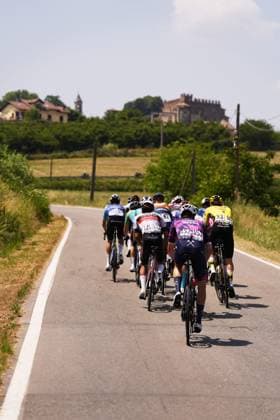 The pack rides cycles during the stage 6 of the Giro Next Gen 2025, Ovada (Al) Acqui Terme (Al), 155 km, Italy - Friday, June 20, 2025. - cycling.  Copyright: xFabioxFerrari LaPressex