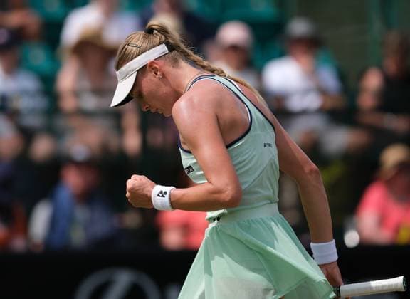 Nottingham Tennis Centre Nottingham, England - Dayana Yastremska celebrates the point against Leylah Fernandez during the match at the Lexus Nottingham Tennis Open, Quarterfinals, June 20th 2025. (Paul Bonser SPP) Copyright: xPaulxBonser SPPx spp-en-PaBo-Lexus Nottingham Open 1062
