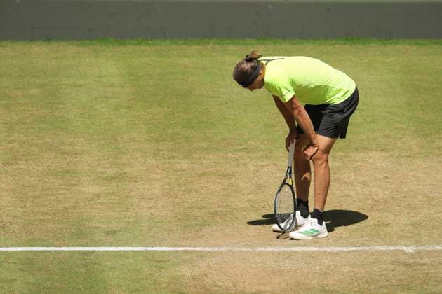 photo Alexander ZVEREV GER is injured shortly after the start of the match Tennis Tournament Terra Wortmann Cup at Gerry Weber Sportpark OWL Arena in Halle Westfalen on Fri 20 06 2025