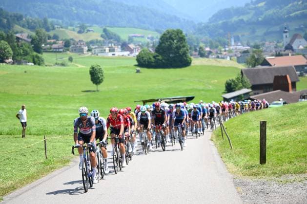 Tour de Suisse 2025 Stage 6 NEUHAUSEN AM RHEINFALL, SWITZERLAND - JUNE 20 : Illustration picture during stage 6 of the 88th edition of Tour de Suisse an UCI World Tour 2.UWT cycling road race stage for Men Elite of 186.7 km with start in Chur and finish in Neuhausen am Rheinfall on June 20, 2025 in Neuhausen am Rheinfall, Switzerland, 20 06 2025 ( Motordriver Kenny Verfaillie - Neuhausen am Rheinfall Switzerland  Copyright: xVincentxKalutx