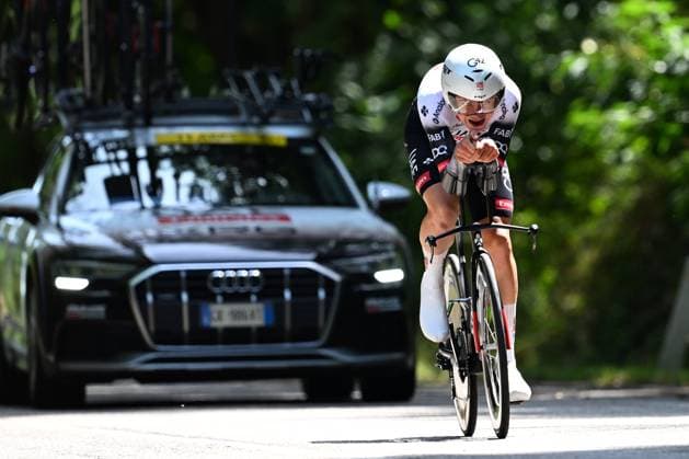 Baloise Belgium Tour 2025 Stage 3 HAM, BELGIUM - JUNE 20 : Staes Gibbe (BEL) of UAE Team Emirates during stage 3 of the 94th edition of Baloise Tour of Belgium an UCI ProSeries 2.Pro Individual Time Trial stage for Men Elite of 9.7 km with start in Tessenderlo and finish in Ham on June 20, 2025 in Ham, Belgium, 20 06 2025 Ham Belgium  Copyright: xTomasxSiskx