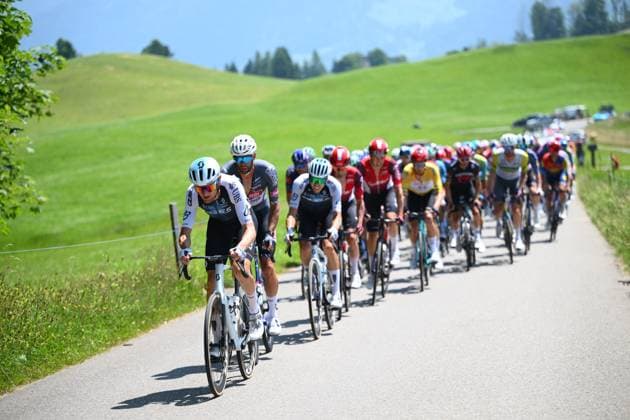 Tour de Suisse 2025 Stage 6 NEUHAUSEN AM RHEINFALL, SWITZERLAND - JUNE 20 : during stage 6 of the 88th edition of Tour de Suisse an UCI World Tour 2.UWT cycling road race stage for Men Elite of 186.7 km with start in Chur and finish in Neuhausen am Rheinfall on June 20, 2025 in Neuhausen am Rheinfall, Switzerland, 20 06 2025 ( Motordriver Kenny Verfaillie - Neuhausen am Rheinfall Switzerland  Copyright: xVincentxKalutx