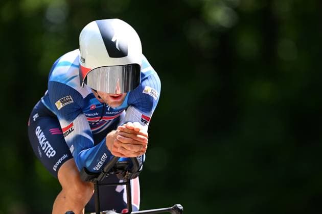 Baloise Belgium Tour 2025 Stage 3 HAM, BELGIUM - JUNE 20 : Van Lerberghe Bert (BEL) of Soudal Quick-Step during stage 3 of the 94th edition of Baloise Tour of Belgium an UCI ProSeries 2.Pro Individual Time Trial stage for Men Elite of 9.7 km with start in Tessenderlo and finish in Ham on June 20, 2025 in Ham, Belgium, 20 06 2025 Ham Belgium  Copyright: xTomasxSiskx