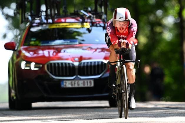 Baloise Belgium Tour 2025 Stage 3 HAM, BELGIUM - JUNE 20 : Taminiaux Lionel (BEL) of Lotto during stage 3 of the 94th edition of Baloise Tour of Belgium an UCI ProSeries 2.Pro Individual Time Trial stage for Men Elite of 9.7 km with start in Tessenderlo and finish in Ham on June 20, 2025 in Ham, Belgium, 20 06 2025 Ham Belgium  Copyright: xTomasxSiskx
