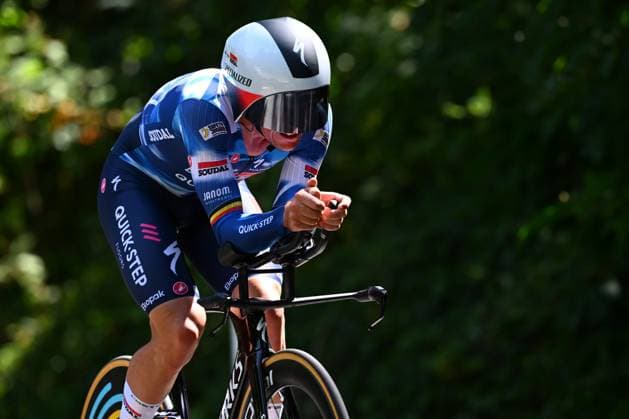 Baloise Belgium Tour 2025 Stage 3 HAM, BELGIUM - JUNE 20 : Lampaert Yves (BEL) of Soudal Quick-Step during stage 3 of the 94th edition of Baloise Tour of Belgium an UCI ProSeries 2.Pro Individual Time Trial stage for Men Elite of 9.7 km with start in Tessenderlo and finish in Ham on June 20, 2025 in Ham, Belgium, 20 06 2025 Ham Belgium  Copyright: xTomasxSiskx