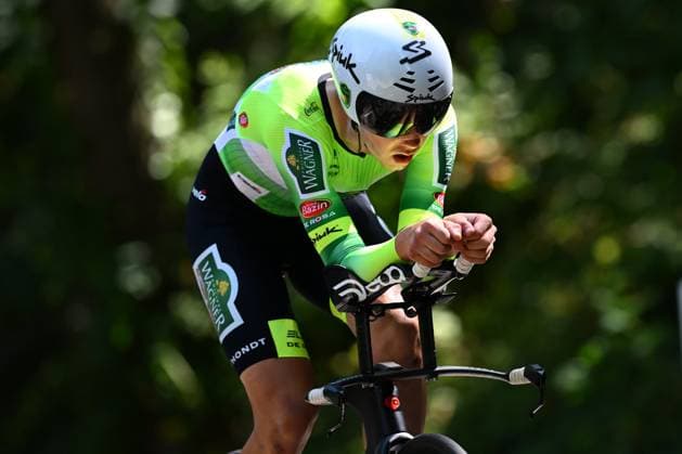 Baloise Belgium Tour 2025 Stage 3 HAM, BELGIUM - JUNE 20 : De Meester Luca (BEL) of Wagner Bazin WB during stage 3 of the 94th edition of Baloise Tour of Belgium an UCI ProSeries 2.Pro Individual Time Trial stage for Men Elite of 9.7 km with start in Tessenderlo and finish in Ham on June 20, 2025 in Ham, Belgium, 20 06 2025 Ham Belgium  Copyright: xTomasxSiskx