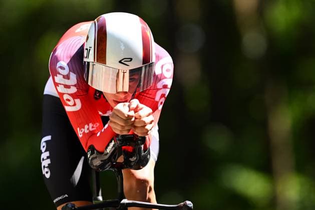 Baloise Belgium Tour 2025 Stage 3 HAM, BELGIUM - JUNE 20 : Segaert Alec (BEL) of Lotto during stage 3 of the 94th edition of Baloise Tour of Belgium an UCI ProSeries 2.Pro Individual Time Trial stage for Men Elite of 9.7 km with start in Tessenderlo and finish in Ham on June 20, 2025 in Ham, Belgium, 20 06 2025 Ham Belgium  Copyright: xTomasxSiskx