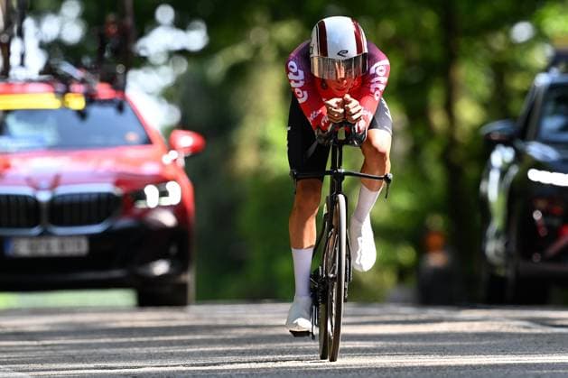 Baloise Belgium Tour 2025 Stage 3 HAM, BELGIUM - JUNE 20 : De Schuyteneer Steffen (BEL) of Lotto during stage 3 of the 94th edition of Baloise Tour of Belgium an UCI ProSeries 2.Pro Individual Time Trial stage for Men Elite of 9.7 km with start in Tessenderlo and finish in Ham on June 20, 2025 in Ham, Belgium, 20 06 2025 Ham Belgium  Copyright: xTomasxSiskx