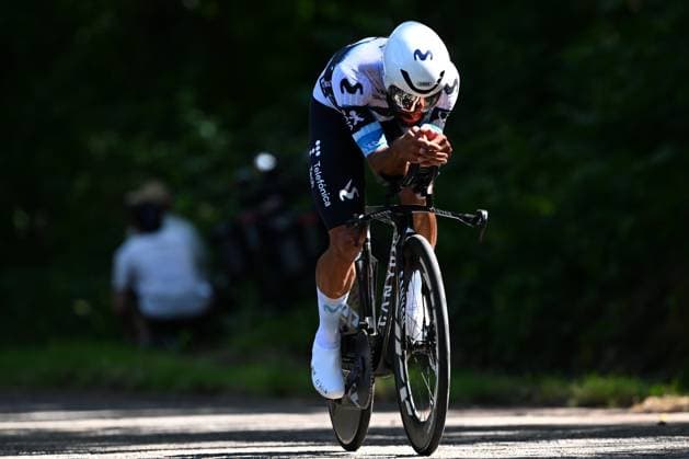 Baloise Belgium Tour 2025 Stage 3 HAM, BELGIUM - JUNE 20 : Gaviria Fernando (COL) of Movistar Team during stage 3 of the 94th edition of Baloise Tour of Belgium an UCI ProSeries 2.Pro Individual Time Trial stage for Men Elite of 9.7 km with start in Tessenderlo and finish in Ham on June 20, 2025 in Ham, Belgium, 20 06 2025 Ham Belgium  Copyright: xTomasxSiskx