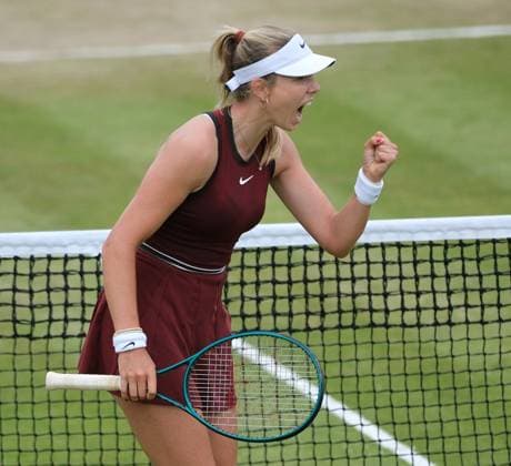 Sport Bilder des Tages Nottingham Tennis Centre Nottingham, England - Katie Boulter celebrates the point against Mccartney Kessler during the match at the Lexus Nottingham Tennis Open, Quarterfinals, June 20th 2025. (Paul Bonser SPP) Copyright: xPaulxBonser SPPx spp-en-PaBo-Lexus Nottingham Open 3741