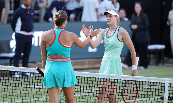 Aryna Sabalenka BLR wins against Elena Rybakina KAZ at the Steffi Graf Stadium Sport HYLO Berlin Tennis Open Women on grass 20 06 2025