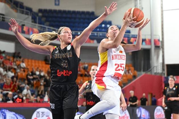 Montenegro v Belgium - FIBA Women s EuroBasket 2025 BRNO, CZECH REPUBLIC - JUNE 20 : Allemand Julie guard of Belgium in action with Lekovic Marija of Montenegro during the Group Phase Group C match between Montenegro and Belgium at the FIBA Women s EuroBasket 2025 on June 20, 2025 in Brno, Czech Republic, 20 06 2025 Brno Czech Republic  Copyright: xPeterxDexVoechtx