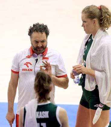 20.06.2025 Belgrade(Serbia) Germany-Poland Women s volleyball Nations League Stefano Lavarini(L) Poland coach,Agnieszka Korneluk(R) :