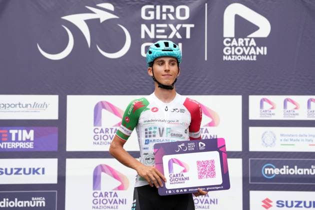 Filippo Turconi (VF Group BardianiCSF-Faizane) Tricolour Jersey during the stage 7 of the Giro Next Gen 2025, Bra (Cn) Prato Nevoso, 166 km, Italy - Saturday, June 21, 2025. - cycling.  Copyright: xGianxMattiaxD Albertox LaPressex