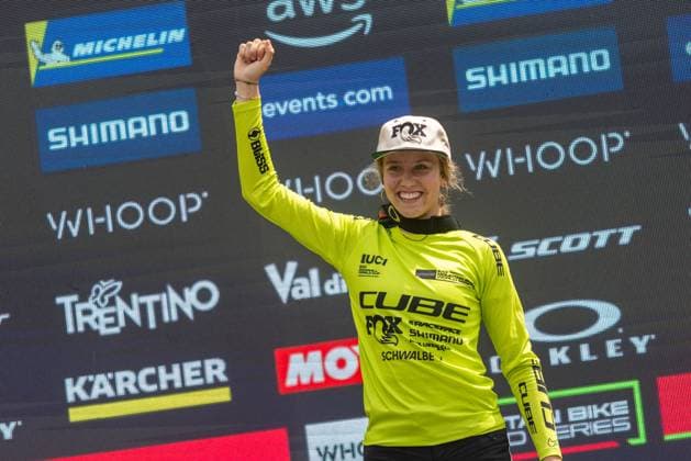Whoop Mountainbike Downhill Worldcup Val di Sole ZIERL Rosa at Whoop Mountainbike Downhill Worldcup Val di Sole, 21 06 2025,in , photo Sebastian Sternemann