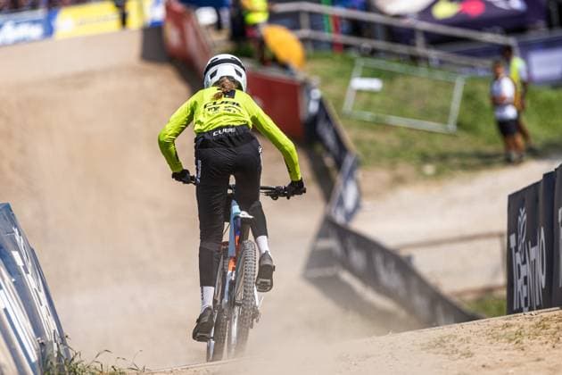 Whoop Mountainbike Downhill Worldcup Val di Sole ZIERL Rosa Winner of the Race at Whoop Mountainbike Downhill Worldcup Val di Sole, 21 06 2025,in , Photo Sebastian Sternemann