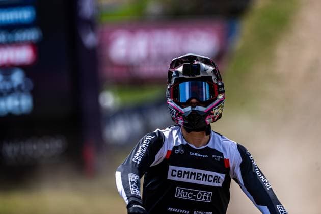 Whoop Mountainbike Downhill Worldcup Val di Sole ALRAN Till COMMENCAL MUC OFF BY RIDING ADDICTIONat Whoop Mountainbike Downhill Worldcup Val di Sole, 21 06 2025,in , photo Sebastian Sternemann