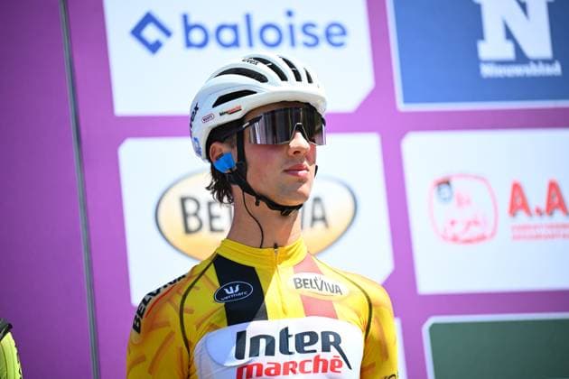 Baloise Belgium Tour 2025 Stage 4 DURBUY, BELGIUM - JUNE 21 : Artz Huub (NED) of Intermarche - Wanty on stage before the start of the race during stage 4 of the 94th edition of Baloise Tour of Belgium an UCI ProSeries 2.Pro cycling road race stage for Men Elite of 173.4 km with start in Durbuy and finish in Durbuy on June 21, 2025 in Durbuy, Belgium, 21 06 2025 ( Motordriver Guy De Vuyst - Durbuy Belgium  Copyright: xTomasxSiskx