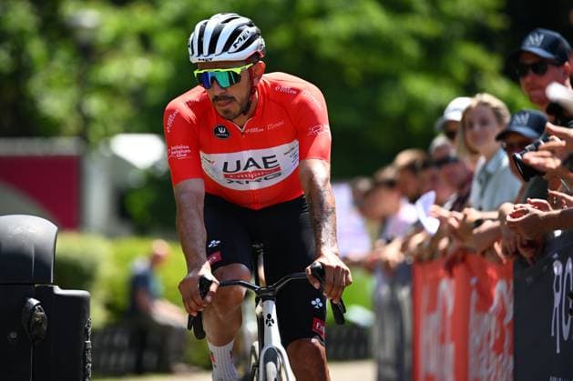 Baloise Belgium Tour 2025 Stage 4 DURBUY, BELGIUM - JUNE 21 : Molano Juan Sebastian (COL) of UAE Team Emirates before the start of the race during stage 4 of the 94th edition of Baloise Tour of Belgium an UCI ProSeries 2.Pro cycling road race stage for Men Elite of 173.4 km with start in Durbuy and finish in Durbuy on June 21, 2025 in Durbuy, Belgium, 21 06 2025 ( Motordriver Guy De Vuyst - Durbuy Belgium  Copyright: xTomasxSiskx