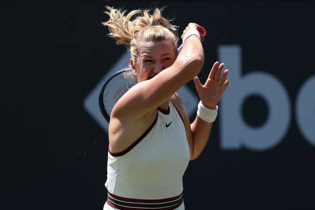Bad Homburg on 21 06 2025 Womens Tennis Tournament WTA 500 Bad Homburg Open powered by Solarwatt 2025, Match Cat McNally USA vs Victoria Azarenka v l , Victoria Azarenka plays a forehand Copyright: JoaquimxFerreira
