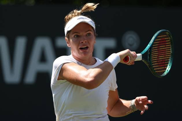 Bad Homburg on 21 06 2025 Womens Tennis Tournament WTA 500 Bad Homburg Open powered by Solarwatt 2025, Match Cat McNally USA vs Victoria Azarenka v l , Cat McNally USA plays a forehand Copyright: JoaquimxFerreira