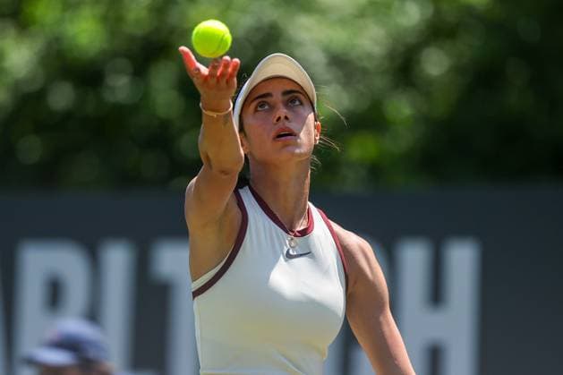 Bad Homburg on 21 06 2025 Tennis Womens Tournament WTA 500 Bad Homburg Open powered by Solarwatt 2025, Match Olga Danilovic SER vs Natasja Schunk GER v l , Olga Danilovic SER makes a serve Copyright: JoaquimxFerreira