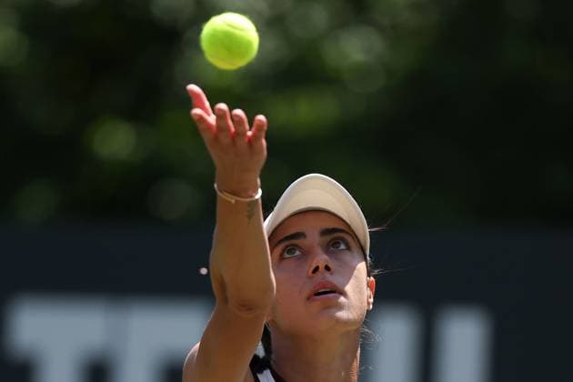 Bad Homburg on 21 06 2025 Tennis Womens Tournament WTA 500 Bad Homburg Open powered by Solarwatt 2025, Match Olga Danilovic SER vs Natasja Schunk GER v l , Olga Danilovic SER makes a serve Copyright: JoaquimxFerreira