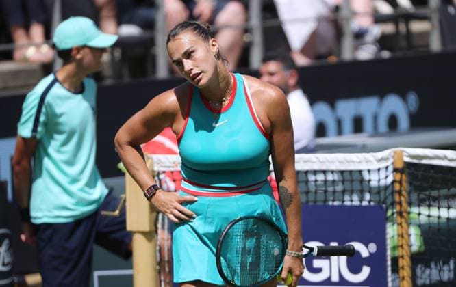 Aryna Sabalenka BLR disappoints in Steffi Graf Stadium Sport Semifinal HYLO Berlin Tennis Open Women on grass 21 06 2025