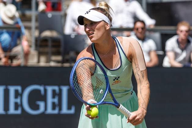 21 06 2025 Tennis WTA Tour Berlin, Singles, Women, Semifinals, Marketa Vondrousova CZE Samsonova Russia , Steffi Graf Stadium Marketa Vondrousova returns a ball Tennis WTA Tour Berlin