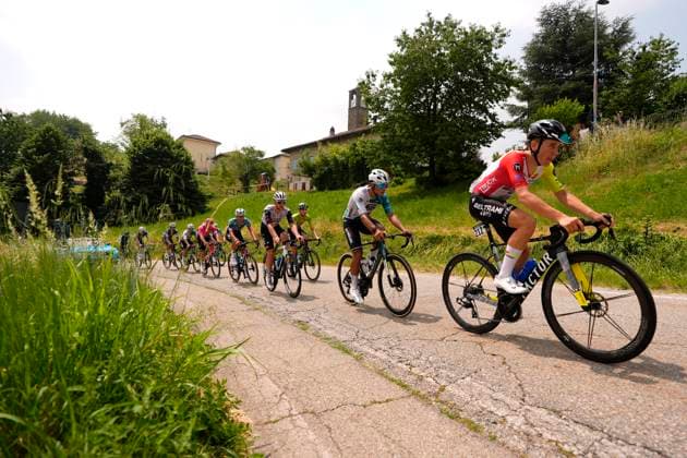 The pack rides during the stage 7 of the Giro Next Gen 2025, Bra (Cn) Prato Nevoso, 166 km, Italy - Saturday, June 21, 2025. - cycling.  Copyright: xFabioxFerrari LaPressex