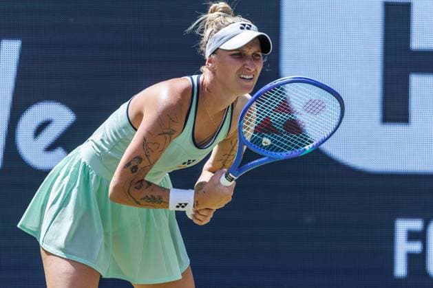 21 06 2025 Tennis WTA Tour Berlin, Singles, Women, Semifinals, Marketa Vondrousova CZE Samsonova Russia , Steffi Graf Stadium Marketa Vondrousova returns a ball Tennis WTA Tour Berlin