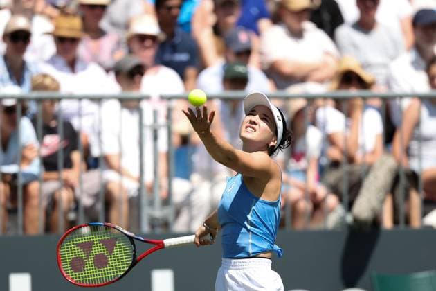 Bad Homburg on 21 06 2025 Womens Tennis Tournament WTA 500 Bad Homburg Open powered by Solarwatt 2025 Eva Lys GER vs Ana Konjuh CRO v l , Eva Lys GER makes a serve Copyright: JoaquimxFerreira
