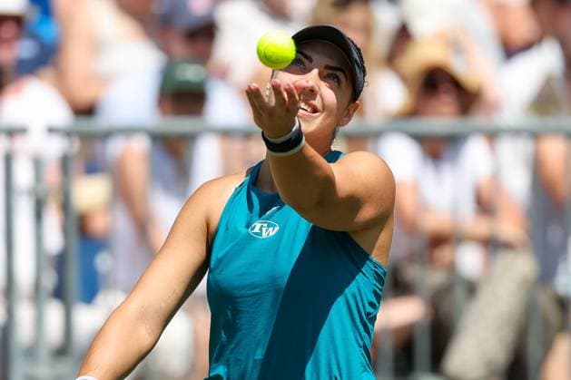 Bad Homburg on 21 06 2025 Womens Tennis Tournament WTA 500 Bad Homburg Open powered by Solarwatt 2025 Eva Lys GER vs Ana Konjuh CRO v l , Ana Konjuh CRO makes a serve Copyright: JoaquimxFerreira