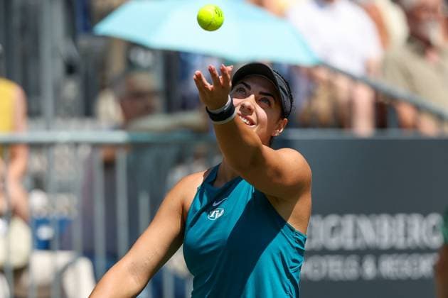 Bad Homburg on 21 06 2025 Womens Tennis Tournament WTA 500 Bad Homburg Open powered by Solarwatt 2025 Eva Lys GER vs Ana Konjuh CRO v l , Ana Konjuh CRO makes a serve Copyright: JoaquimxFerreira