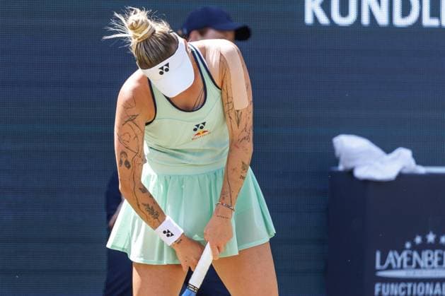 21 06 2025 Tennis WTA Tour Berlin, Singles, Women, Semifinals, Marketa Vondrousova CZE Samsonova Russia , Steffi Graf Stadium Marketa Vondrousova returns a ball Tennis WTA Tour Berlin