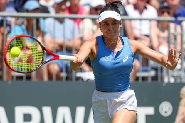 Bad Homburg on 21 06 2025 Womens Tennis Tournament WTA 500 Bad Homburg Open powered by Solarwatt 2025 Eva Lys GER against Ana Konjuh CRO v l , Eva Lys GER plays a forehand Copyright: JoaquimxFerreira