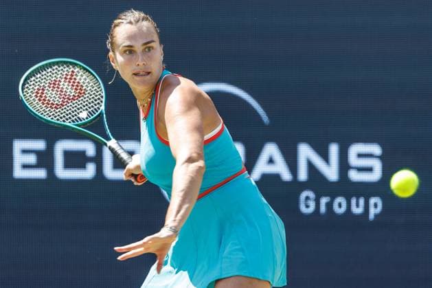21 06 2025 Tennis WTA Tour Berlin, Singles, Women, Semifinals, Marketa Vondrousova CZE Samsonova Russia , Steffi Graf Stadium Aryna Sabalenka returns a ball Tennis WTA Tour Berlin